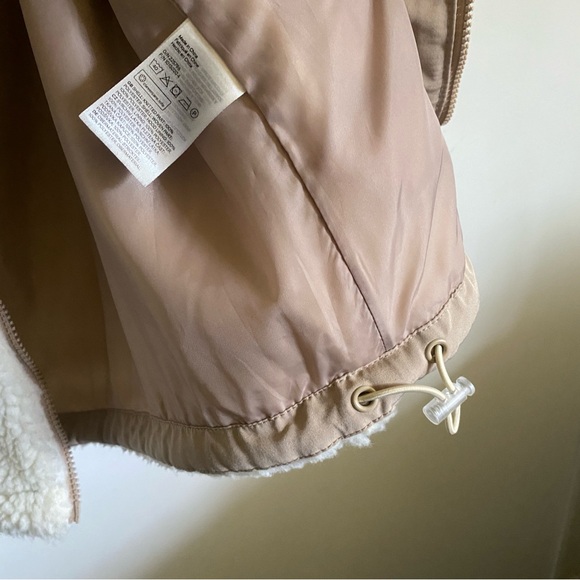 Cream and tan Sherpa hooded jacket - Picture 7 of 8